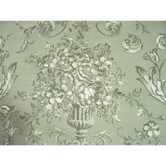 2 Croscill King Pillow Sham Damask Scroll Green Sage Silver Satin Edging 20x36 - Picture 3 of 12